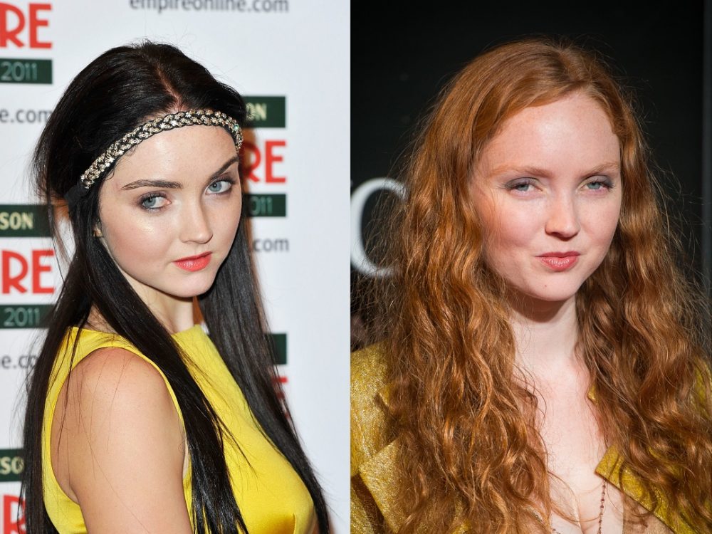 La modella Lily Cole da rossa naturale a nera