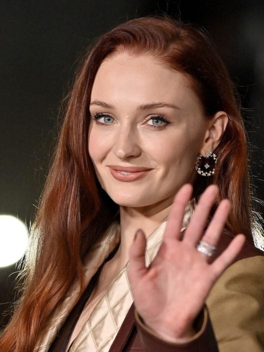 Scuro come le foglie che cadono: il rosso di Sophie Turner all’Academy Museum Gala è il top